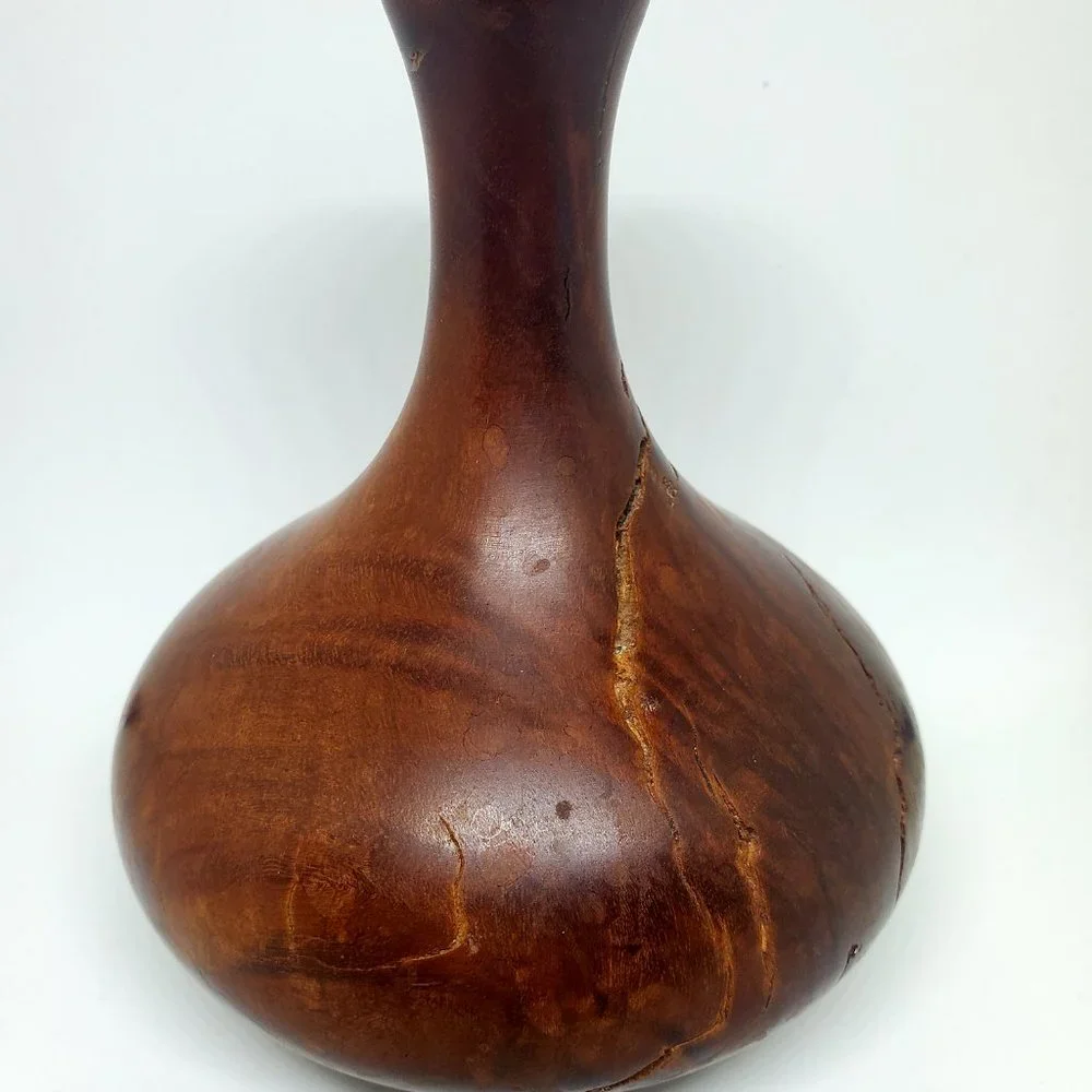 Lane Phillips Signed Turned Lilac Wood Vase June 1990 Studio Art Vessel #158